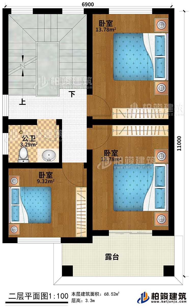 歐式三層樓房設(shè)計(jì)圖，三層新農(nóng)村樓房圖紙BZ353-簡歐風(fēng)格