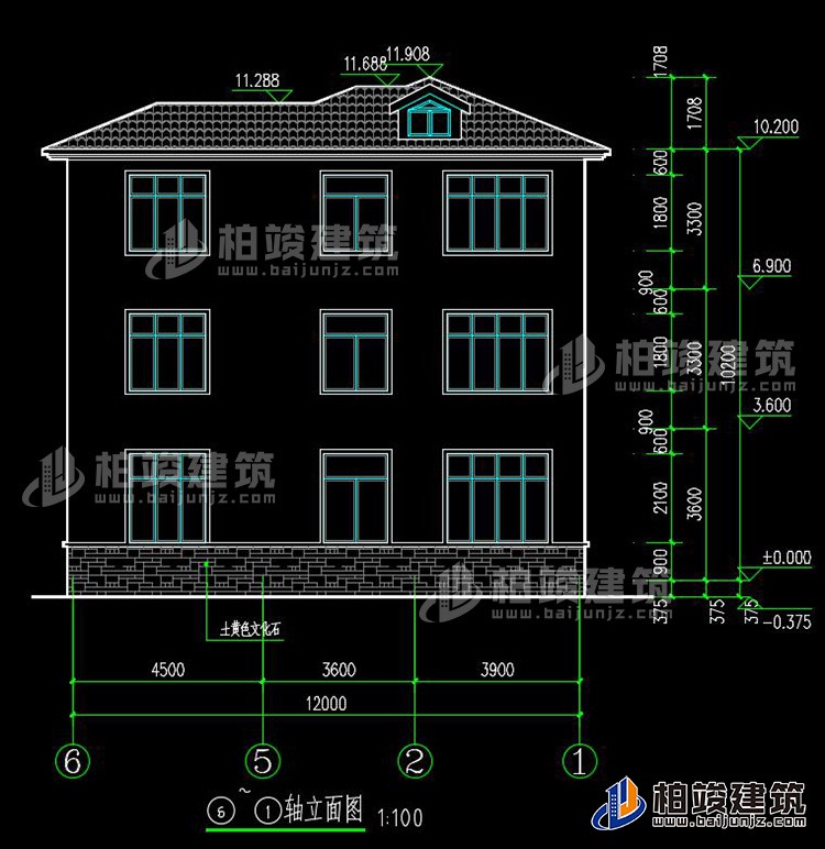 三層農(nóng)村自建房屋建筑施工圖別墅設(shè)計(jì)圖紙,小別墅設(shè)計(jì)圖BZ385-簡(jiǎn)歐風(fēng)格