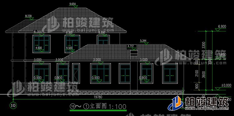 二層簡歐農(nóng)村別墅帶雙車庫施工效果圖紙全套 造價30萬BZ263-簡歐風格