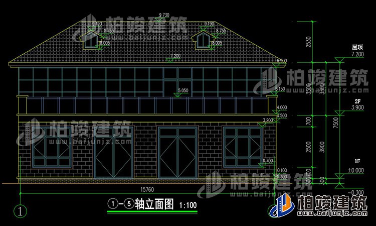 農(nóng)村二層帶商鋪?zhàn)≌瑘D 15X16米BZ2591-簡歐風(fēng)格