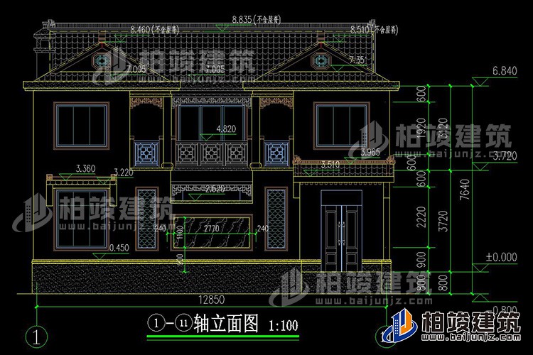 農(nóng)村四合院自建房設(shè)計(jì)圖紙BZ2741-新中式風(fēng)格